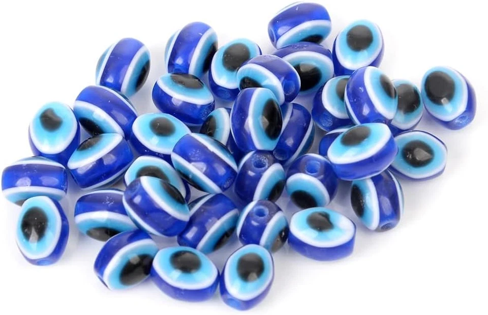 Cuentas de murano de resina azul real ovaladas de 10 mm con dijes con cuentas espaciadoras 200 un. Foto 4 de 4
