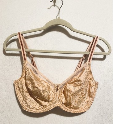 PrimaDonna Twist Bra Womens 32H Pearly Pink Avellino Zebra Print Crochet Trim