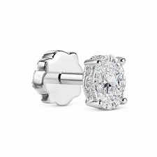 925 Sterling Silver Oval Moissanite Helix Car...