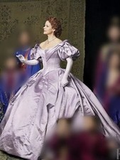 Victorianstyle Medieval Ball Gown V-neck Retro Puff Sleeves Cinched Waist Corset