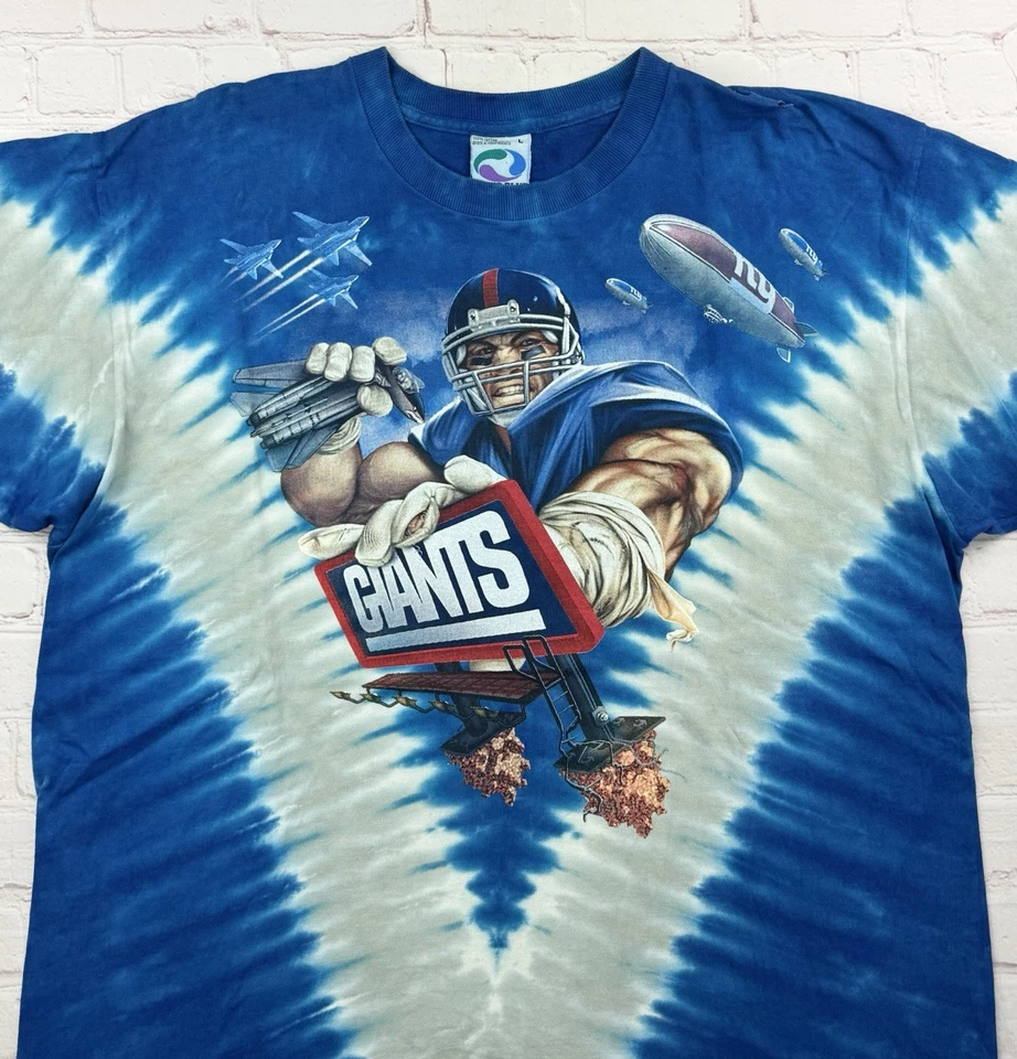 Camiseta Tie-Dye Azul Líquido Vintage NFL New York Giants Talla Grande Foto 3 de 4
