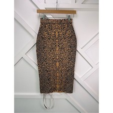 NWT House of CB "Giannelli" Leopard Print Midi Length Bandage Skirt Size Small