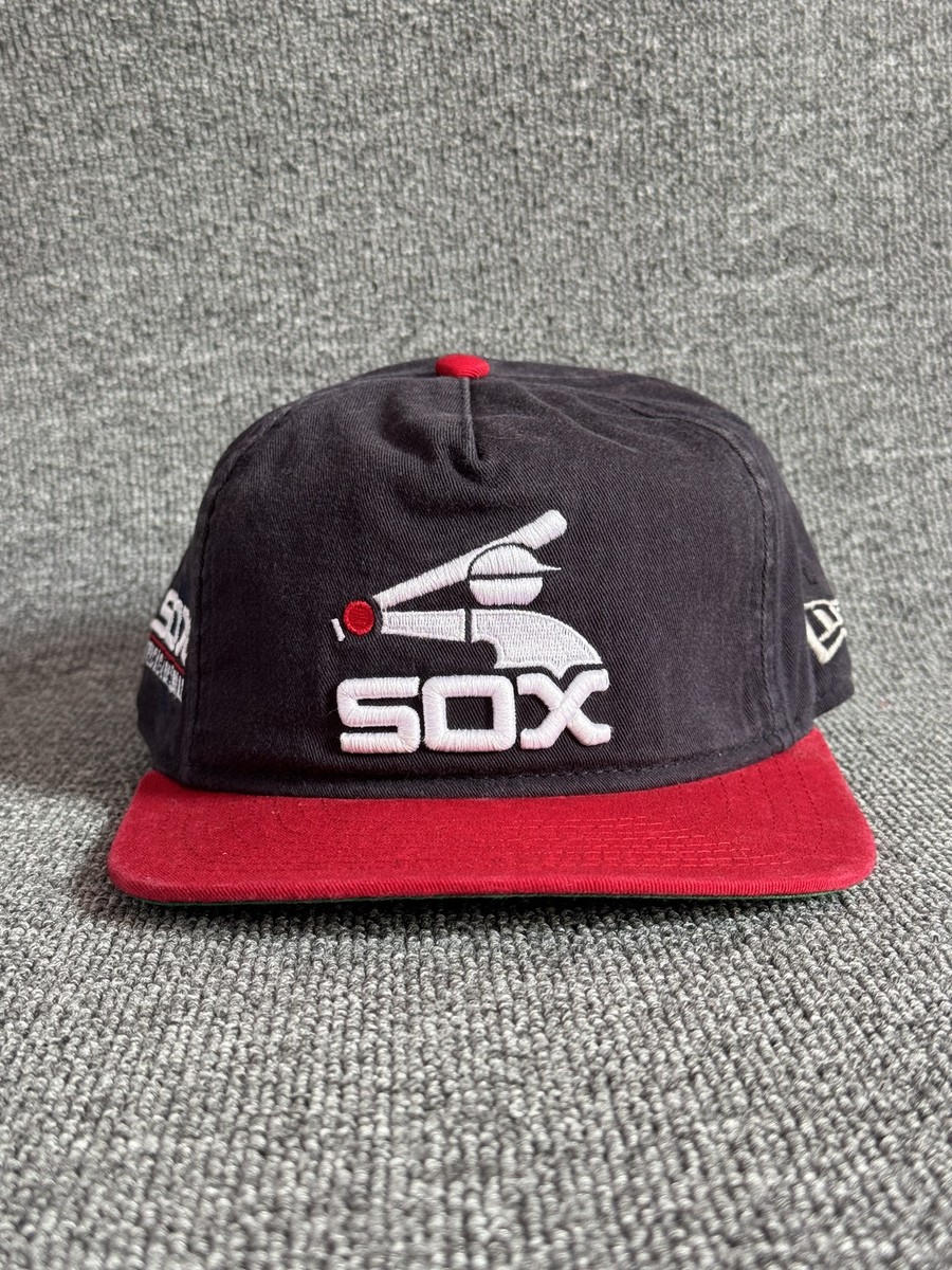 New Era White Sox 9FIFTY Snapback Black Red Flat Brim One Size Hat