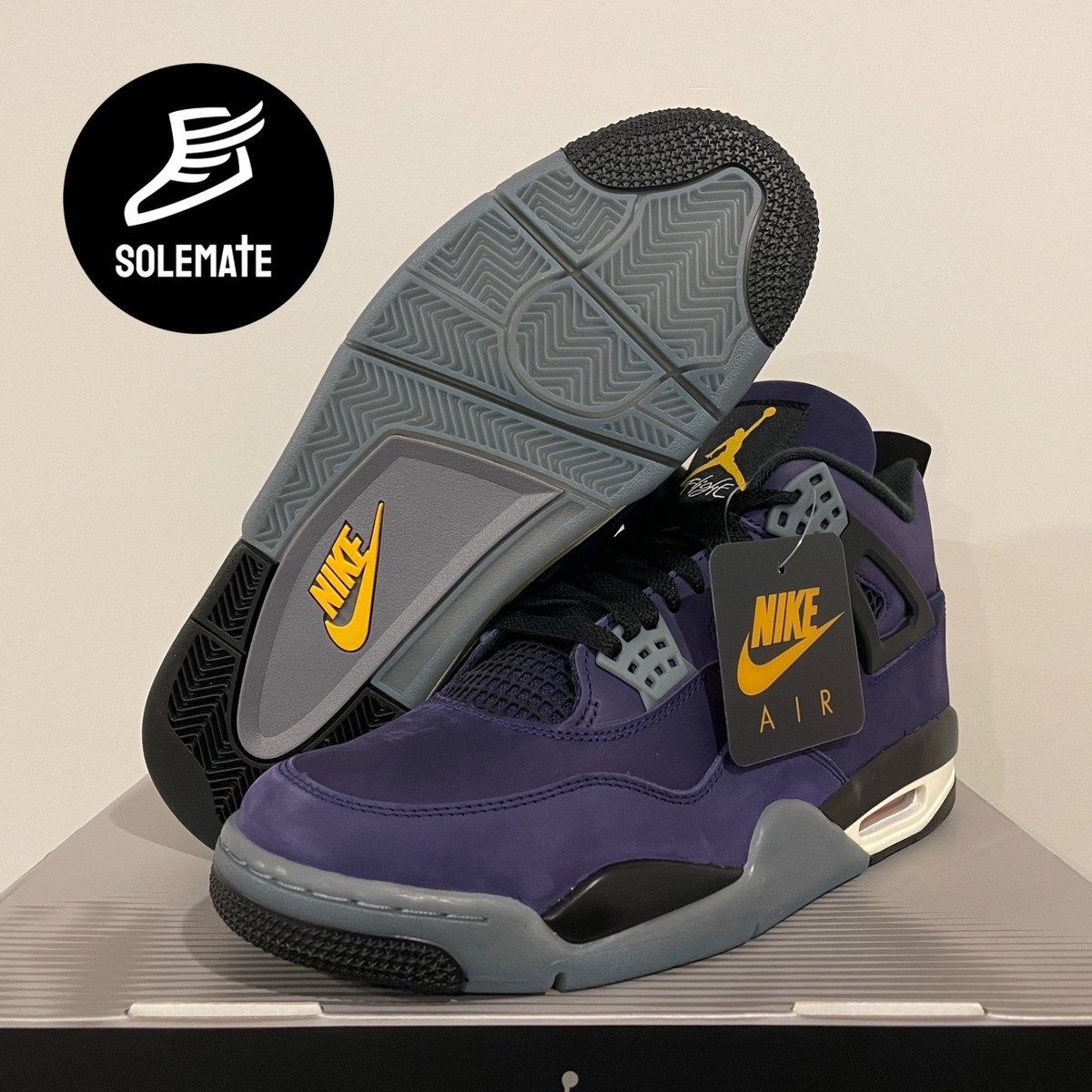 🔥Nike Air Jordan 4 Retro Lakers Imperial Purple Men FV5029-500