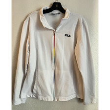 FILA Sport Zip Up Jacket White Sweatshirt Women  s Size XL