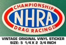 NHRA CHAMPIONSHIP DRAG RACING - VINYL DECAL STICKER - VINTAGE ORIGINAL