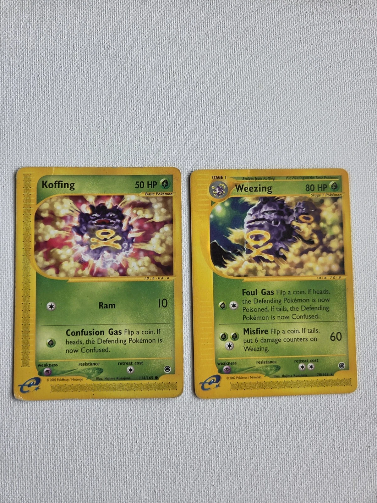 Pokemon E-Reader 2002 Expedition Base Set (2): Koffing 114/165 + Weezing 70/165