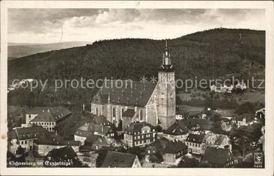 Schneeberg Erzgebirge St Wolfgangkirche Fliegeraufnahme