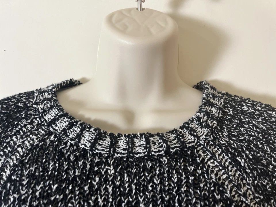 Suéter Eileen Fisher Variegado Tejido Abierto Algodón Orgánico Talla S Cuadrado Recortado Foto 2 de 4