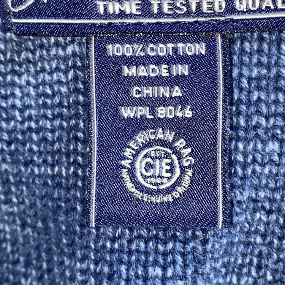 Suéter American Rag Para Hombres Talla XL Azul Gris Chal Cuello Cárdigan Abotonado Foto 4 de 4