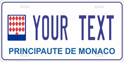 Monaco License Plate Personalized Car Auto Bike Motorcycle Tag