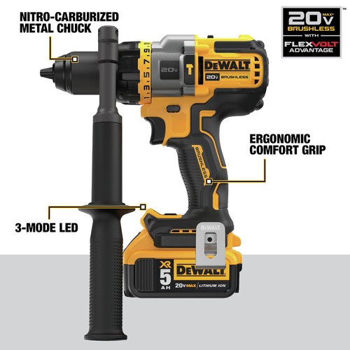 DEWALT DCK2100P2 20V MAX BL 1/2" Hammer Drill Driver & 1/4" Impact Driver New - Picture 7 of 20