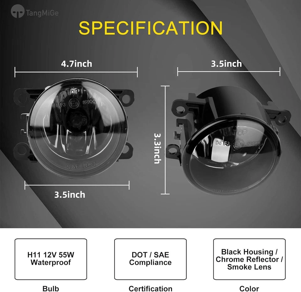 Pair of Driving Lamp Fog Light With Smoke Lens For 2015-2018 Jeep Renegade Foto 3 de 4