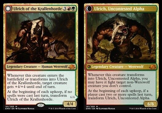 Ulrich of the Krallenhorde // Ulrich Uncontested Alpha 1x FOIL EMN MTG Eldritch Moon Mythic NM+ red green Ulrich of the Krallenhorde // Ulrich Uncontested Alpha 1x FOIL EMN MTG Eldritch Moon Mythic NM+ red green