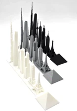 Eight Prominent Buildings  of the World Famous Decor Display Model 3D Printed