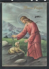 Postcard Happy Easter Jesus Lamb Cecami 7314 ZB366