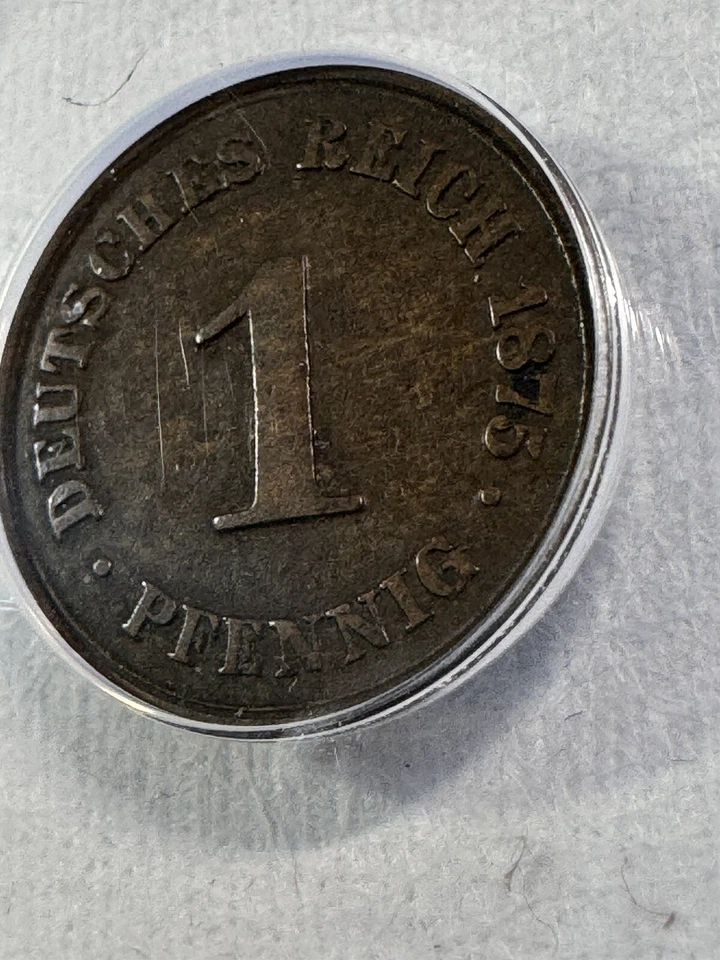 1875-B Germany Empire 1 Pfennig Graded VF 25 by ANACS - Image 3 of 4