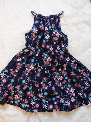 Girls Casual Dresses size 5 navy floral ruffle tiered sundress | eBay Girls Casual Dresses size 5 navy floral ruffle tiered sundress | eBay