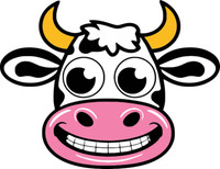 Aufkleber Lustiges Kuhgesicht Kuh Autoaufkleber Sticker 26 X 20 Cm Konturschnitt