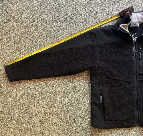 Spyder Fleece Jacket Boys Black Full Zip Pockets Long Sleeve - Picture 3 of 10