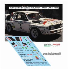 DECALS 1:43 AUDI QUATTRO S1 KRUCKER RALLY LANA 1986