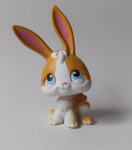 Littlest Pet Shop LPS #75 Bunny Rabbit Orange White Blue Dot Eyes ...