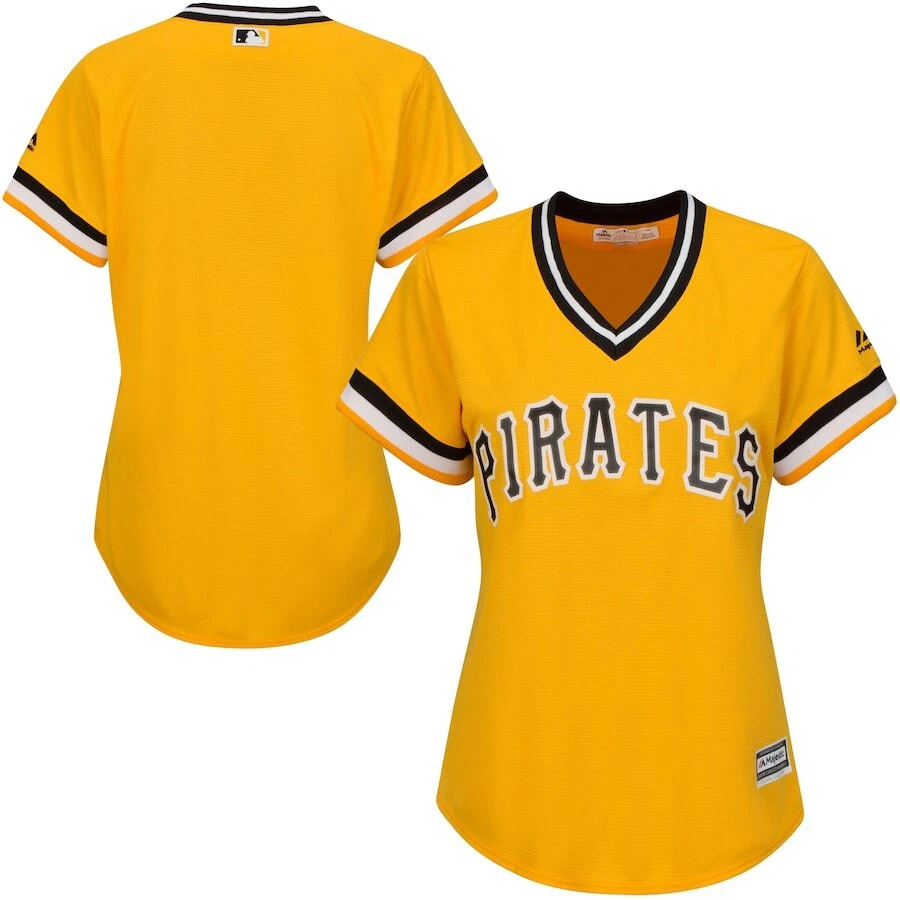 Majestic Pittsburgh Pirates Womens Alternate Gold Baseball Jersey