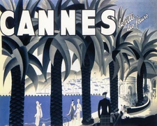 POSTER CANNES THE CITY OF FLOWERS FRENCH RIVIERA TRAVEL VINTAGE REPRO FREE S/H