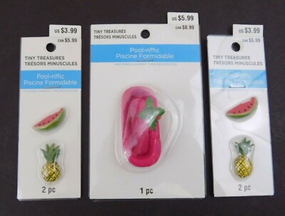 Lot Of 3~Tiny Treasures~Mini Embellishments~Pool-riffic~Crafts~ NEW In Packages