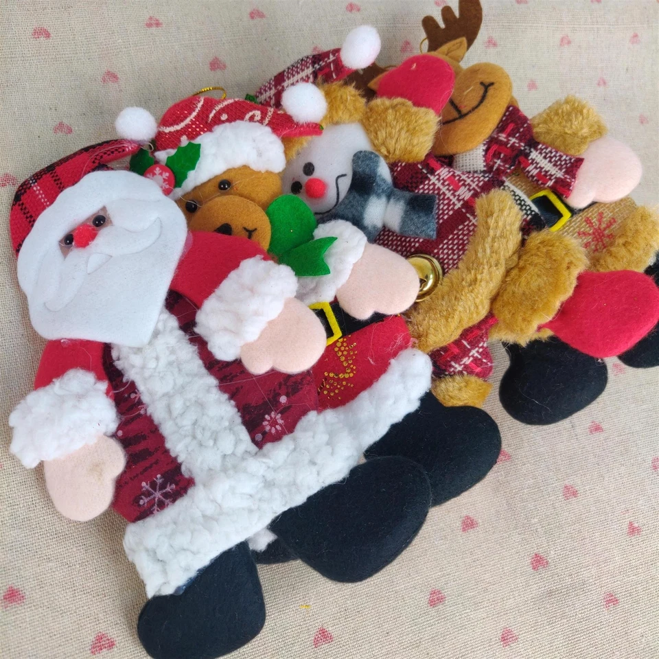 4x Felt Hanging Xmas Character Decorations - Christmas Tree Hanging Cute Cartoon