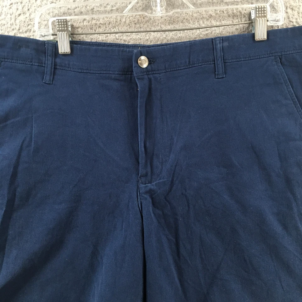 Pantalones Cortos Chinos Members Mark Frente Plano Para Hombres 40 (Real 42X9) Azul tiro medio cremallera NUEVO Foto 2 de 4