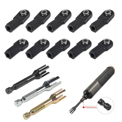 10/20PCS M4 Straight and Bent Rod Ends with Pivot Ball for 1/10 1/8 RC Crawler