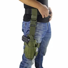 Tactical Pistol Gun Drop Leg Thigh Holster Pouch Bag Holder with Magazine Pouch