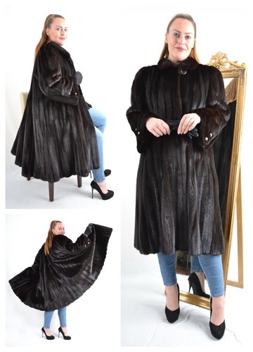 US4945 REAL MINK FUR COAT RANCH MINK JACKET FEMALE SKINS SIZE 2XL - Picture 2 of 23