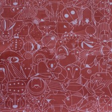 Birch Organic Fabric - Charley Harper End Papers Basic CH 300 Burnt Brick Cotton