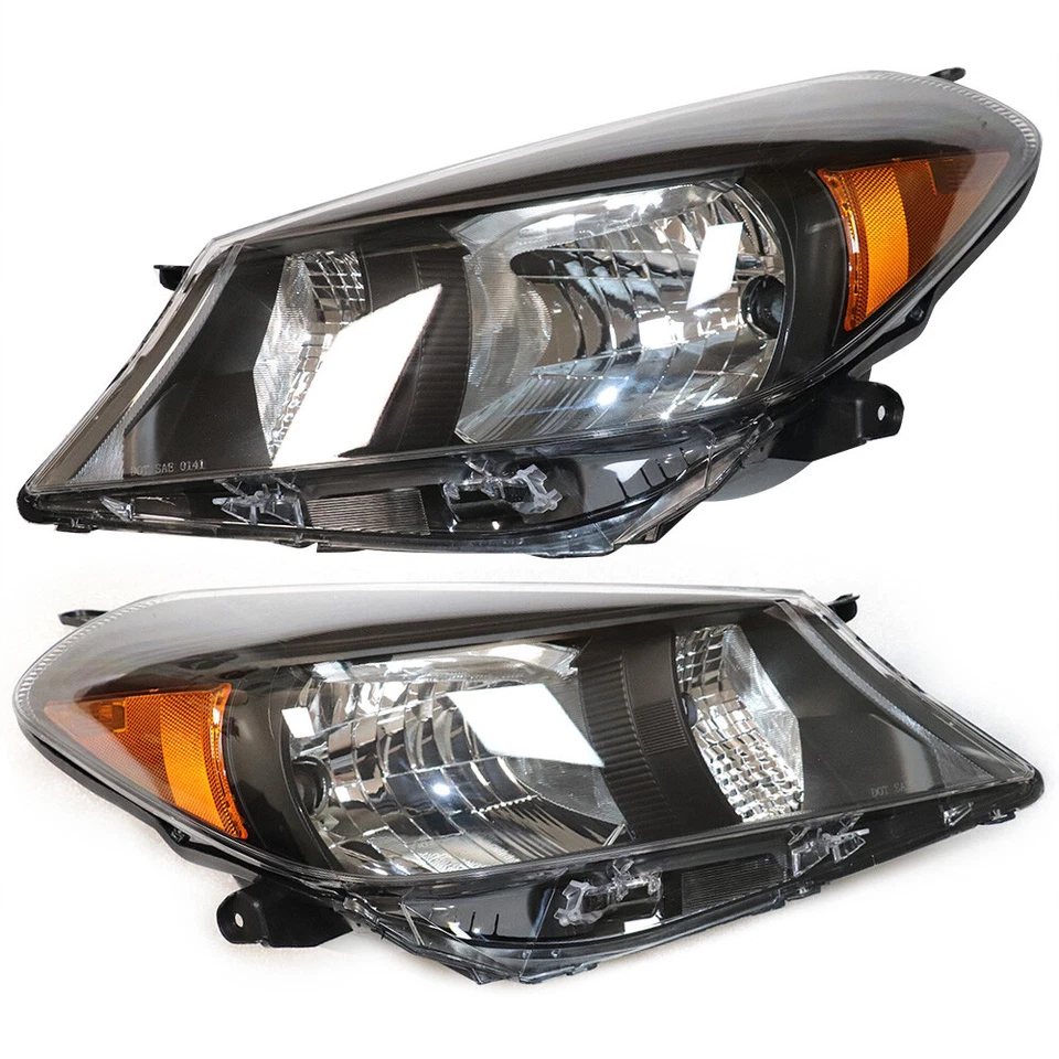 Pair For 2012 2013 2014 Toyota Yaris Hatchback Left+Right Headlights Headlamps - Image 3 of 4