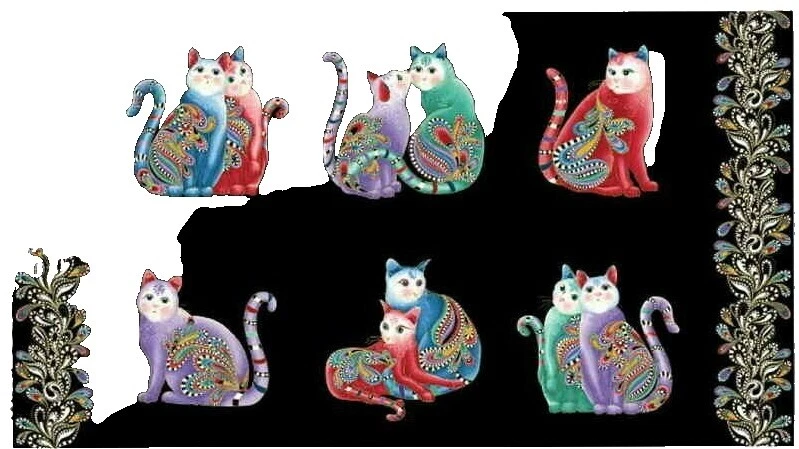 Tecidos de artesanato de Gato de Paisley
