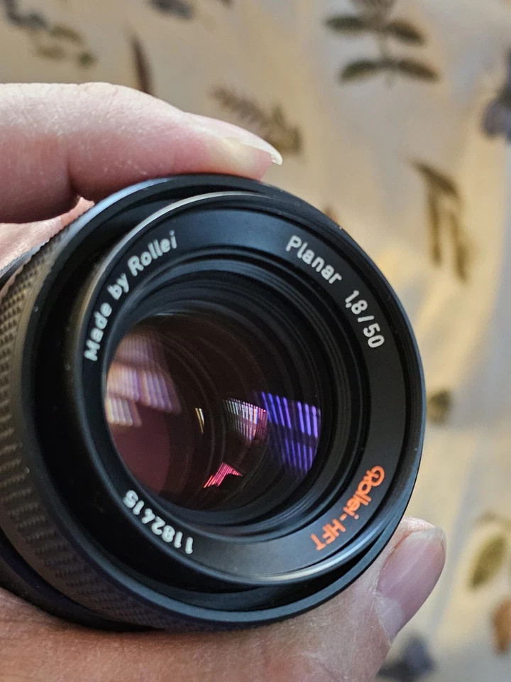 Lente Rollei HFT Zeiss Planar 1,8/50 mm con tapa frontal, QBM, como nueva Foto 4 de 4