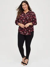 Torrid Relaxed Fit Brushed Rayon Shirt Womens L Black Goth Whimsigoth Alt NWT