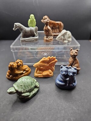WADE Whimsies PET SHOP Figurines Complete Set 10pc LOT Red Rose Tea  Fish Cat