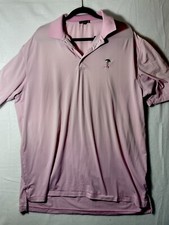 Peter Millar Summer Comfort Men's Pink Striped Golf Polo Shirt Size XL Golfer