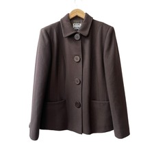 Iceberg Jeans Coat Brown Jacket Buttoned Collared Vintage Ladies Medium