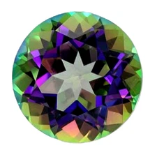 Mystic Green Topaz Round Loose Gemstone AAA+ Vivid Color Play 