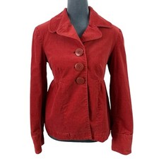 Vintage Y2k Coast 2 Coast Womens Size 6 Red Corduroy Empire Silhouette Jacket