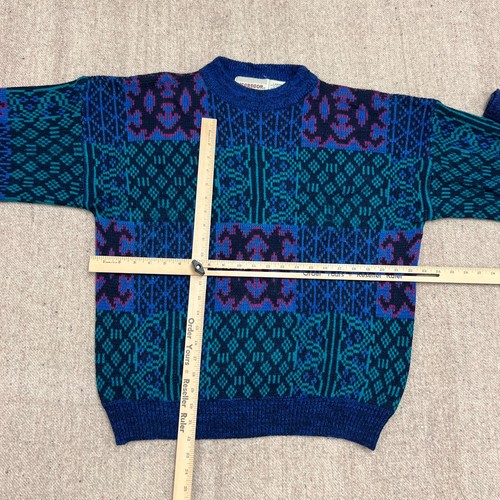 Vintage McGregor Pullover Herren Large Blau 80er Jahre Geometrisch - Bild 8 von 10