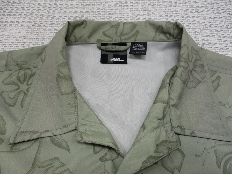 Camisa De Colección Años 90 No Fear Para Hombres Grande Hawaiana Floral Aguja Única Abotonada SS Foto 4 de 4