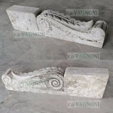 Mensola capitello in pietra di travertino per balconi camino stone balcony italy