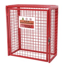 Gas Bottle Cage Collapsible Mesh Security Storage Propane Bottles Holder w/ Lock