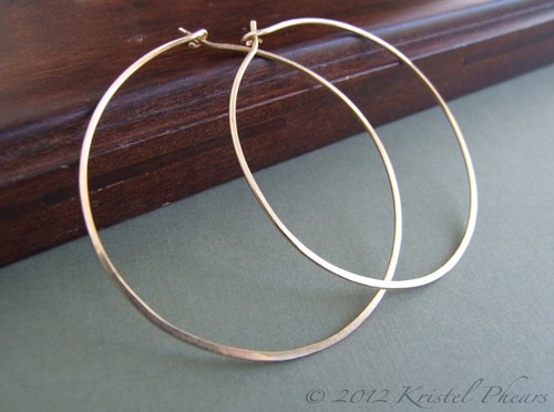 Custom listing - 3" Argentium Silver Hoop Earrings, 18ga - Picture 3 of 5