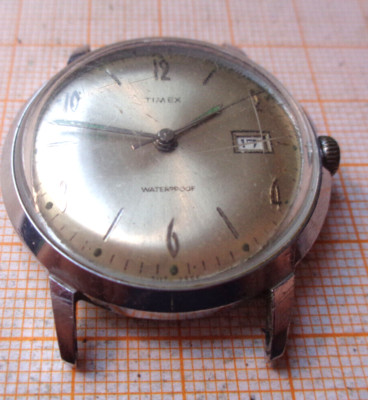 Ältere Armbanduhr TIMEX Handaufzug gebraucht defekt für Teile WB4 3